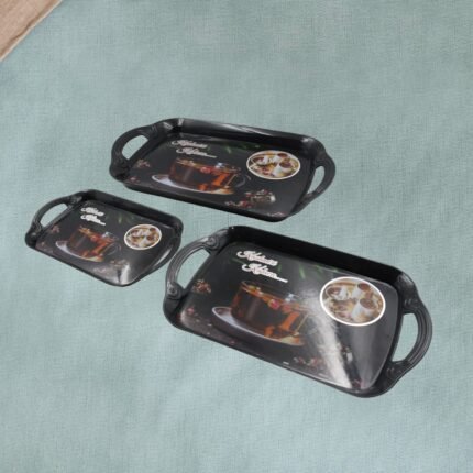 Serving Tray Set (Pack of Pcs) (Small, Medium, Large) (Multicolour)